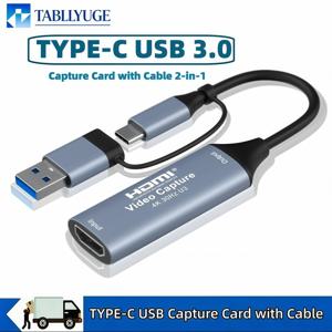 비디오 캡처 카드 HDMI to USB/USB-C 스트림 캡처 카드 1080P 60fps 게임 녹화용, Windows Quest 3, Switch, OBS, PS와 호환