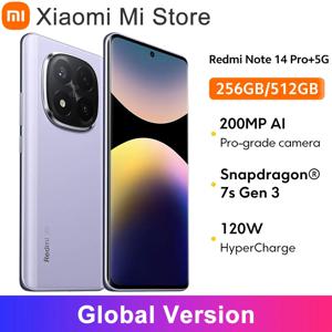글로벌 버전 Xiaomi Redmi Note 14 Pro Plus 5G 스마트폰 Snapdragon ®   7s Gen 3 120W HyperCharge AMOLED 디스플레이 200MP AI 카메라