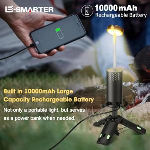 야외 텔레스코픽 캠핑 라이트 10000mAh 휴대용 서치라이트 캠핑 비상 랜턴 (자석 삼각대 베이스 및 보관 가방 포함)