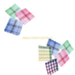 49MC 5PCS Plaids 손수건 여성용 남성용 고 흡수성 땀 타올 여행 타올