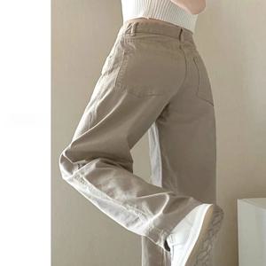 가을 Kaqi 화이트 청바지 여성 와이드 레그 팬츠 Mom Femme Y2K 청바지 버뮤다 여성 바지 의류 Pantalones Spodnie Damskie