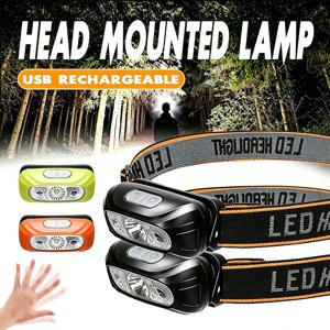 초경량 헤드램프 휴대용 LED 센서 헤드 토치 USB 충전식 헤드 손전등 야외 캠핑 낚시 비상 랜턴