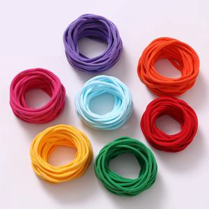 100 개/몫 아기 소녀 DIY 신축성 스키니 나일론 소녀 탄성 저녁 식사 부드러운 머리띠 아기 액세서리 유아 모자를 쓰고 있죠 아기 항목