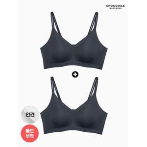 [크로커다일 이너웨어]라이크라 인견쉘론 몰드부착 더블스트랩 브라 1+ 1 CDWBR5N36_2