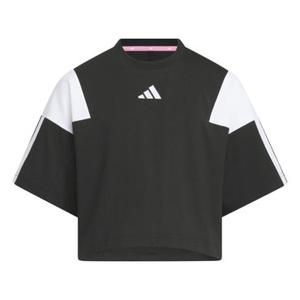 [백화점]아디다스키즈 현대백화점 KF9024 걸스 컬러 블록 오버사이즈 핏 쇼트 슬리브 티셔츠 블랙 (130-160)