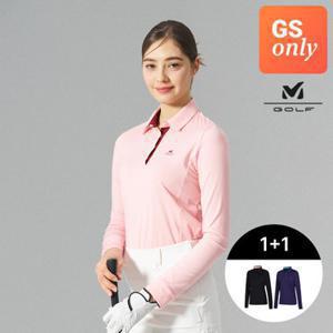 [GS단독] 1+ 1 밀레골프 로고 긴팔 카라티 여성세트