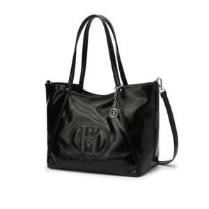 [백화점][헤지스]HIBA6F528BK_여성 시그니처 H 패치 블랙 와이드 쇼퍼백L