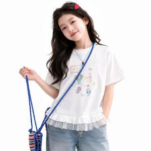 [삐삐네옷가게]삐삐네옷가게 여아 초등 러블리 프릴 반팔 티셔츠 여름 상의