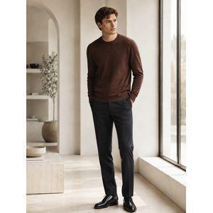 알레그리 라이트 브라운 Merino Silky 라운드 스웨터 ARSW4D402W1