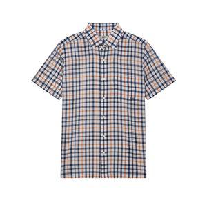 닥스 25SS [스테디셀러] 아이보리 체크 울혼방 반팔캐주얼셔츠 WMSH5B007IV