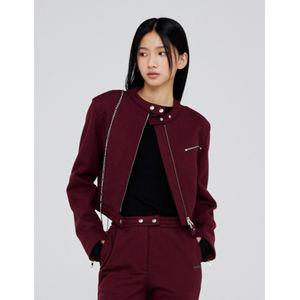 오프닝프로젝트 여성 W Biker Jersey Jacket - Burgundy (FWSWCJA112MBG-W)