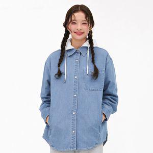 체이스컬트 여성 후드 롱 데님 셔츠-EARG5463B0D
