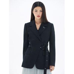 에고이스트 더블 벨티드 배색 스티치 재킷 EP4WJ964