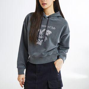 스파오 래빗 피그먼트 크롭 후드풀오버 (SPMHE12G54-O)