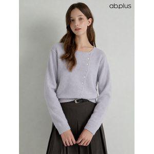 ab.plus 사선 버튼 라운드 니트 (LSA4MW38A)