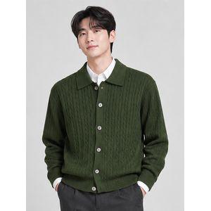 디바옴므 베이직 실켓 카라넥 버튼 케이블 가디건 티셔츠 스웨터 남자 남성 머슬핏