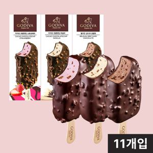 고디바 아이스크림 바 11개입 (초콜릿3+바닐라4+스트로베리4)