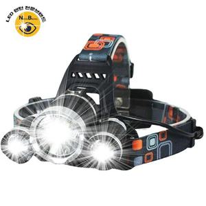 LED헤드랜턴 LED 충전식 야외 낚시 헤드램프 랜턴 3구 헤드랜턴