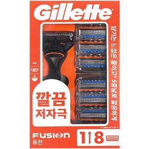 질레트 퓨전 매뉴얼 면도기 기획세트 (면도기1개+면도날8입)