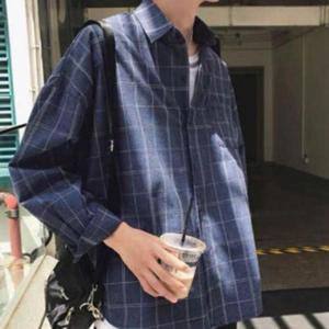 [BZG8KMJK_49]남자 체크 남방 긴팔 와이셔츠 남성 남방