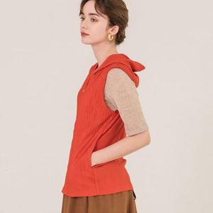 [막스까르띠지오]컬러 플리츠 후드 베스트