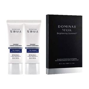 도미나스 기미케어 톤업 트라넥삼산 선크림 40ml 2개+마스크팩 4매