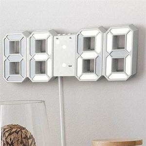 led 벽 시계 led 디지털 시계 무소음 전자 벽걸이 알람 거실 순환 온도 WFO84OH
