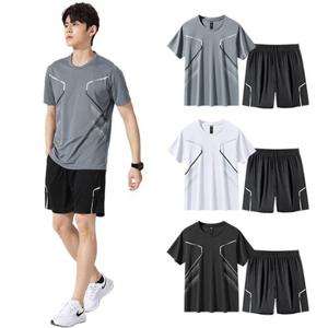 트레이닝복 츄리닝 휘트니스 남성 스포츠 시원 통기성 트레이닝 반바지 반팔 세트