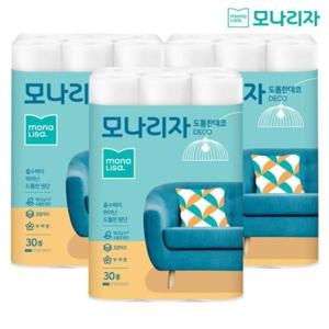 [모나리자]모나리자 3겹 도톰한데코 화장지 30M 30롤 3팩_9705709