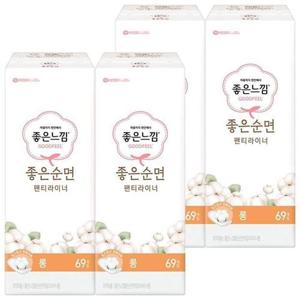 좋은느낌 좋은 순면 라이너 69개 x 4세트 - 롱