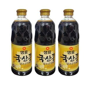 [그로미스]샘표 국산콩 간장 프리미엄 860ml 3병 (19157668)