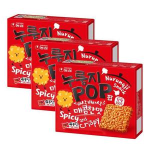 농심 누룽지 팝 매콤한 맛 142g(35.5g x 4봉입) 3개 - 과자 스낵