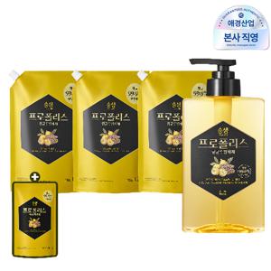 순샘 항균 주방세제 프로폴리스 애플 500ml용기+1.2L 파우치 3개+300ml 증정