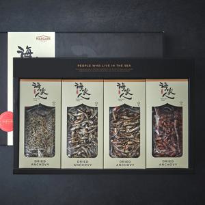 (해가인) 깨끗한 멸치 4종세트 세중훈꼴(세멸 230g+중멸 200g+훈연 200g+꼴뚜기 230g)