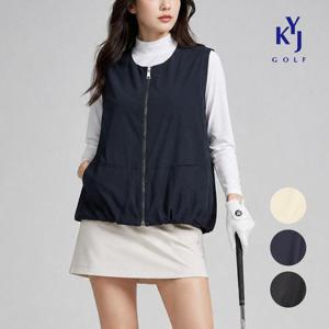 [김영주골프]봄가을 바람막이 집업 조끼 여성 셔링 골프 베스트 KQSLVE34