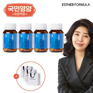 [국민영양] 여에스더 유산균 블루 8개월분(4병) +  쇼핑백 3장