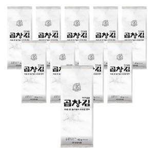 [지도표 성경김/본사운영] 프리미엄 곱창돌김 도시락김 대용량 42g(60매) 10봉