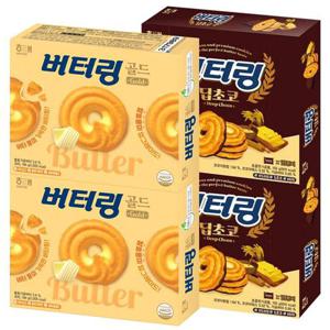 해태제과 버터링 골드194g 2개+버터링 딥초코 155g 2개