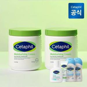 [15%다운로드쿠폰] 세타필 모이스춰라이징 크림 550g 2개(+로션 29ml+크림 10g+워시 50ml 2개)