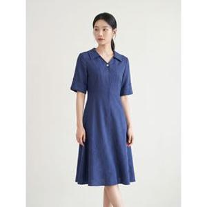 오픈카라 A라인 원피스