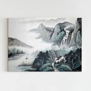 동양화 풍수 인테리어 그림 액자 자연 폭포수 풍경