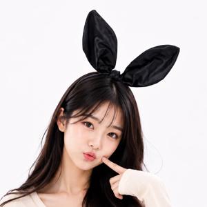 토끼 머리띠 바니 헤어밴드 놀이 공원 동산 생일 파티 용품 축제 사진 셀카 기념일 블랙