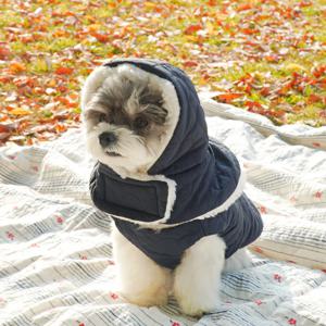 강아지옷 패딩하네스 산책왕 패딩조끼&귀돌이모자 2colors