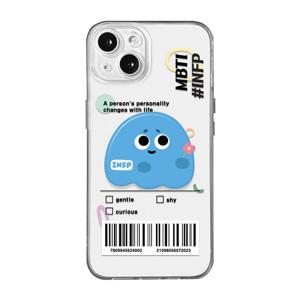 MBTI - INFP 꼬물이 캐릭터 투명 TPU 풀커버 톡 케이스 세트