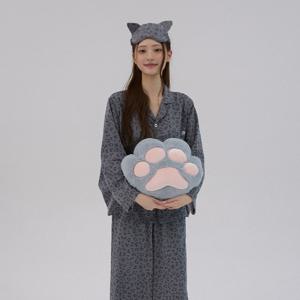 레오파드 차콜 피치기모 긴팔 상하의 세트(남녀공용)