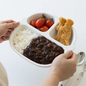 국산 유아 3구 도자기 식판 아기 이유식 식기 그릇 깊이 깊은