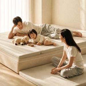 허리가 편한 양면형 3단 접이식 타임리스 메모리폼 토퍼 매트리스 7cm SS/Q