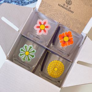 단청 꽃 소주잔 4 Colors / 집들이 홈파티 예쁜 술잔 사케잔