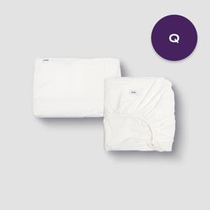 오가닉 광목 매트리스커버Q + 베개커버 2개 세트