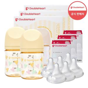모유실감3 스윗러브 160ml 트윈팩3개(젖병6개/노꼭지)+젖꼭지 6개